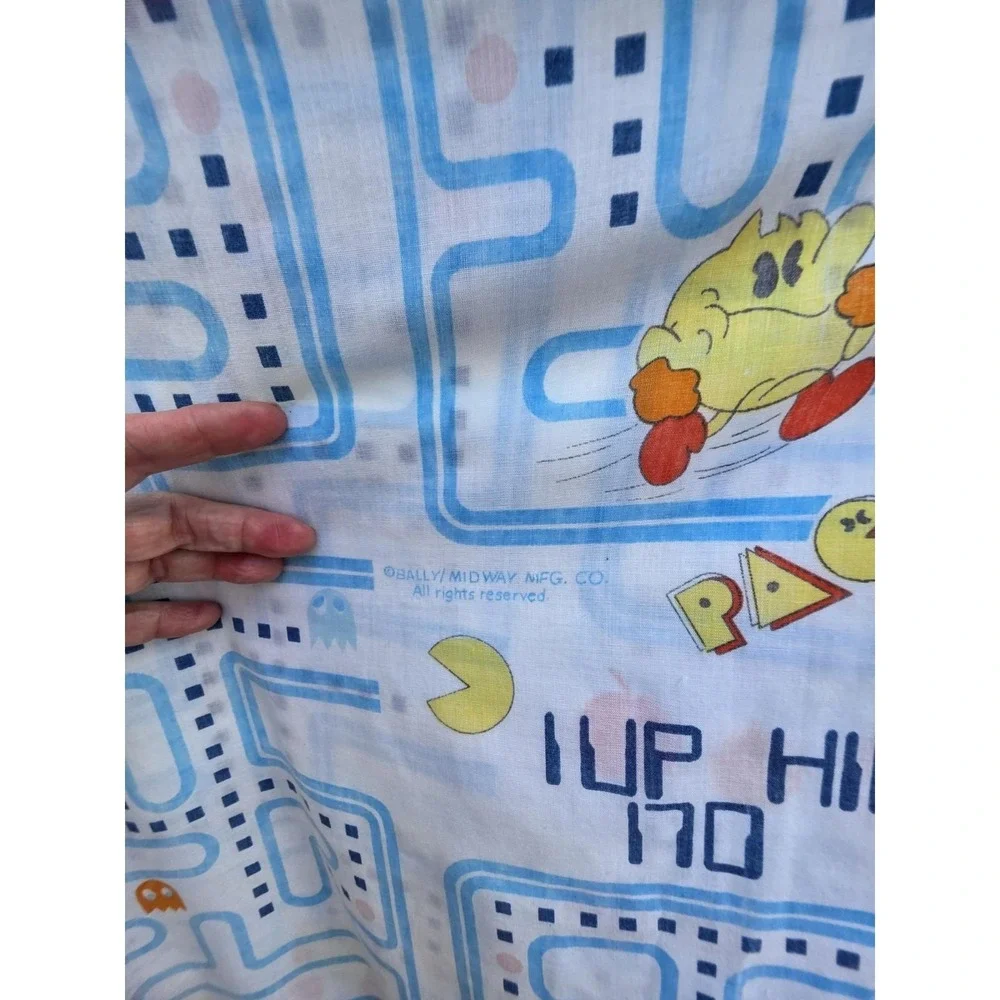 Vintage Pac-Man Dan River Dantrel Flat & Fitted Sheets Arcade 1980s Twin Bally